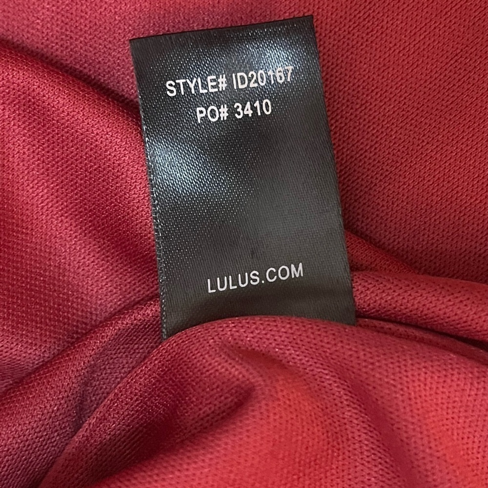 Lulus Endlessly Endearing Wine Red scallop hem Dress Women's Size Medium - Picture 10 of 11